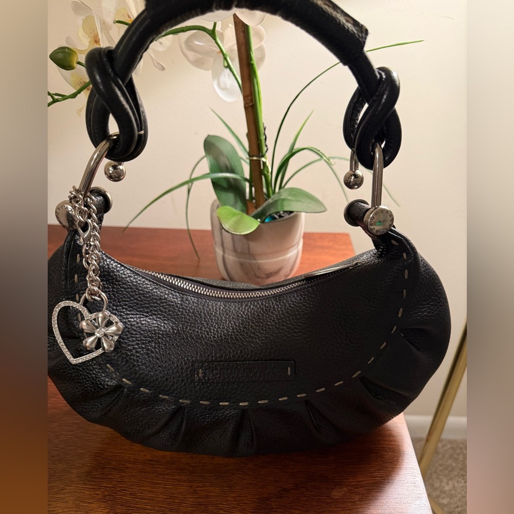 BCBG MaxAzria Black Textured Leather Bag